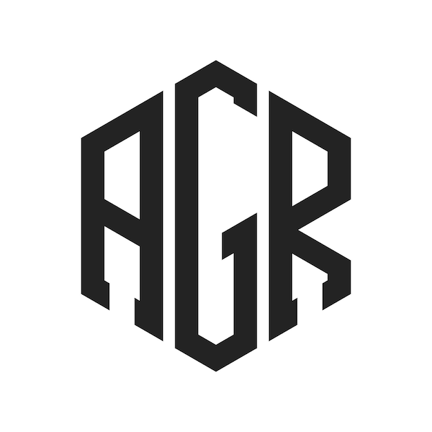 Diseño del logotipo AGR Letra inicial AGR Monograma Logotipo con forma de hexágono