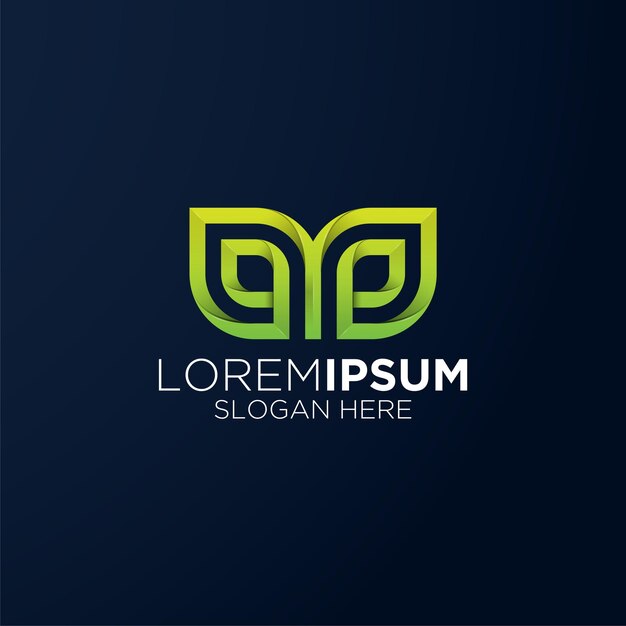 Diseño de logotipo de agricultura de hoja geométrica.
