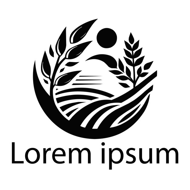 Un diseño de logotipo de agricultura negra