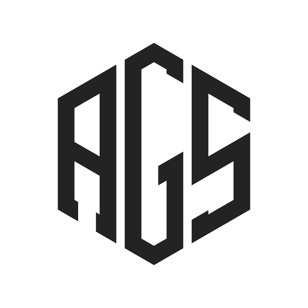 Diseño del logotipo AGS Letra inicial AGS Monograma Logotipo con forma de hexágono