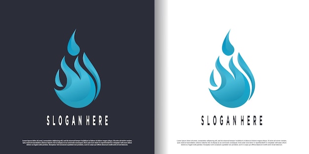 Diseño de logotipo de agua con concepto abstracto creativo Premium Vector