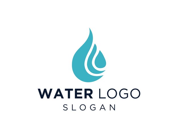 Diseño del logotipo del agua creado utilizando la aplicación Corel Draw 2018 con un fondo blanco