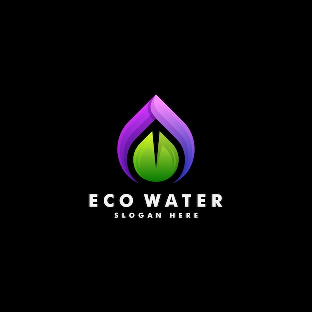 Diseño de logotipo de agua y hoja. logotipo de la naturaleza