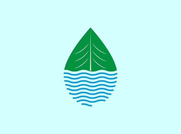 Diseño de logotipo de agua de hoja