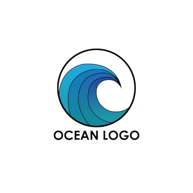 Vector diseño de logotipo de agua mar océano