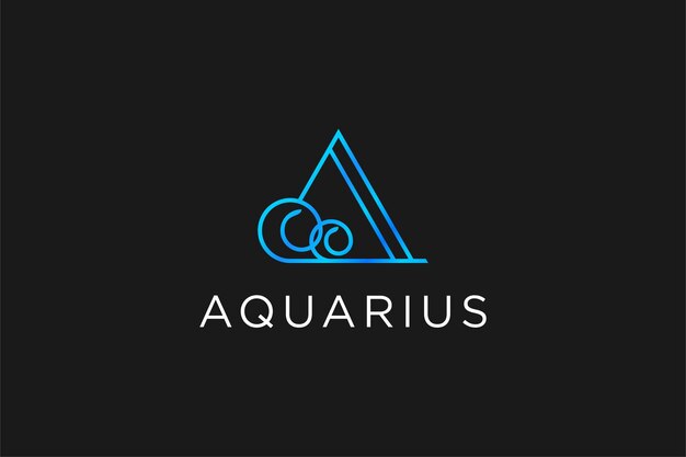 Diseño de logotipo de agua triangular símbolo de icono de acuario ilustración de tecnología moderna