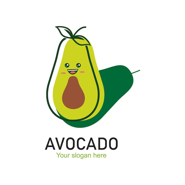 Vector diseño del logotipo de aguacate concepto simple vector premium