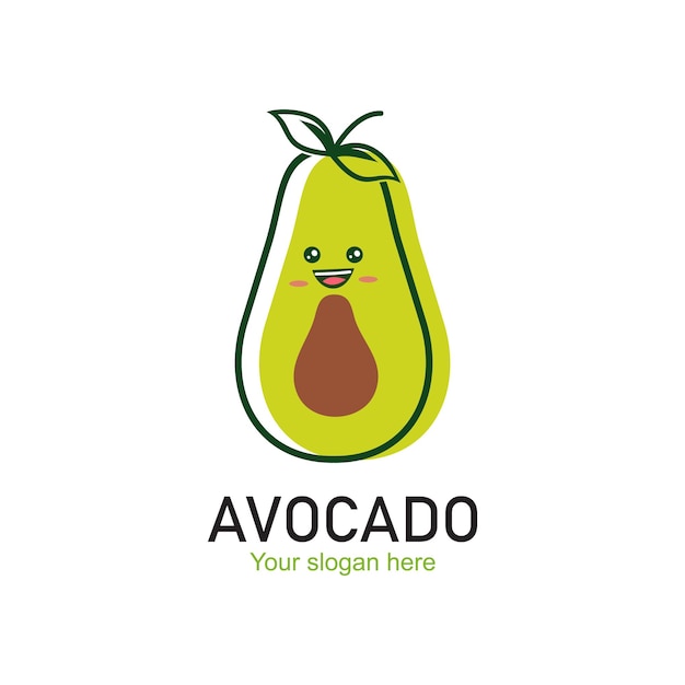 Diseño del logotipo de aguacate concepto simple Vector Premium