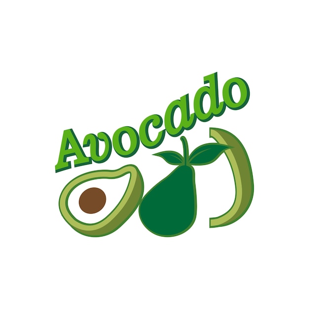 Diseño del logotipo de aguacate concepto simple Vector Premium