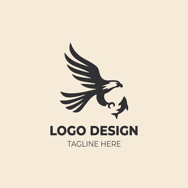 Diseño del logotipo del águila cazadora minimalista