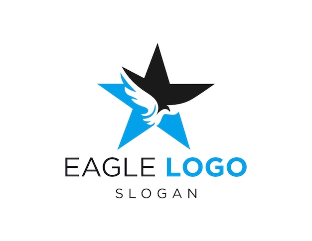 Diseño del logotipo del águila creado utilizando la aplicación corel draw 2018 con un fondo blanco