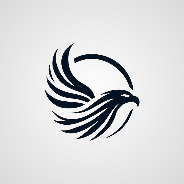 diseño del logotipo del águila vectorial negro y blanco
