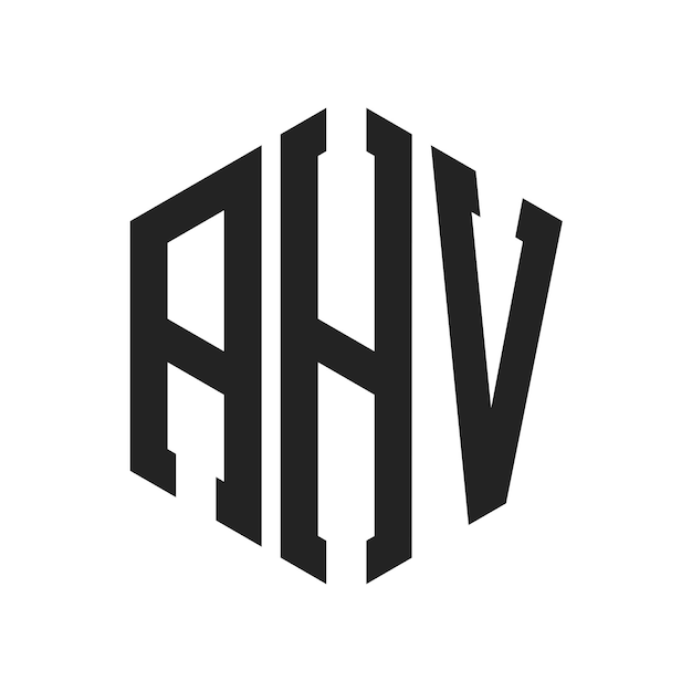 Diseño del logotipo AHV Letra inicial AHV Monograma Logotipo con forma de hexágono