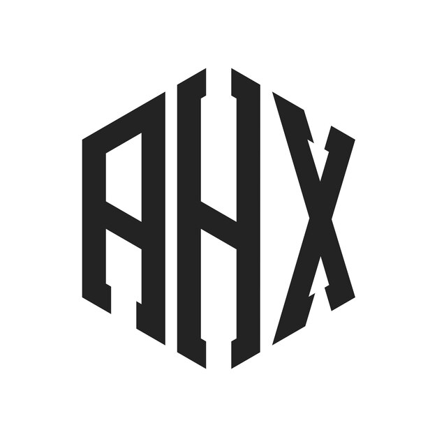 Diseño del logotipo AHX Letra inicial AHX Monograma Logotipo con forma de hexágono