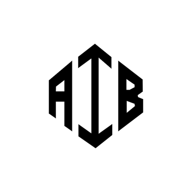 Diseño del logotipo de la AIB con letras en forma de polígono Diseño de logotipo de AIB en forma de cúbico y polígono AIB hexágono plantilla de logotipo vectorial colores blanco y negro AIB monograma de negocios y logotipo inmobiliario