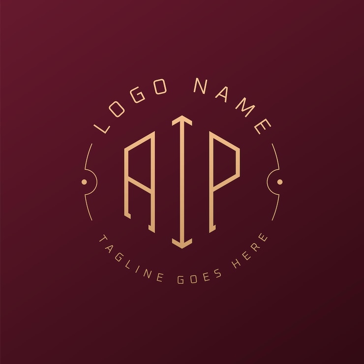 Vector diseño de logotipo de aip de lujo letra elegante aip monograma logotipo minimalista poligono template de diseño de logotipo aip