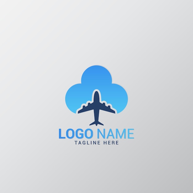 Diseño del logotipo de Airplane Cloud Travel concepto vectorial icono de símbolo creativo