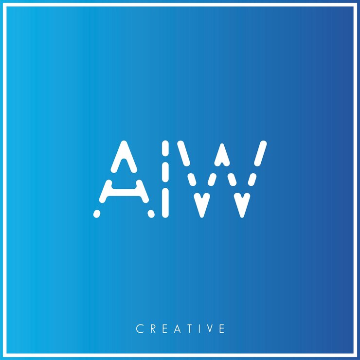 Vector el diseño del logotipo de aiw creative vector latter minimal latter logo premium vector ilustración monograma