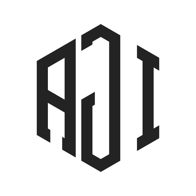 Diseño del logotipo AJI Letra inicial AJI Monograma Logotipo con forma de hexágono