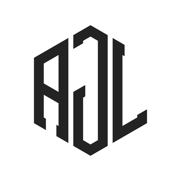 Diseño del logotipo AJL Letra inicial AJL Monograma Logotipo con forma de hexágono