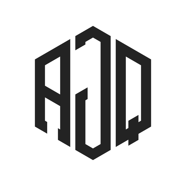 Diseño del logotipo AJQ Letra inicial AJQ Monograma Logotipo con forma de hexágono