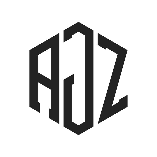 Diseño del logotipo AJZ Letra inicial AJZ Monograma Logotipo con forma de hexágono
