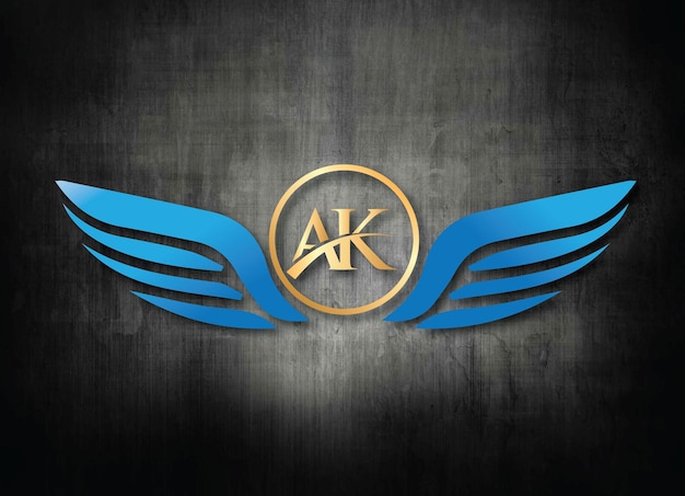 Diseño del logotipo AK para el logotipo de la empresa y el negocio