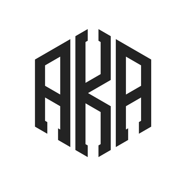 Diseño del logotipo AKA Letra inicial AKA Monograma Logotipo con forma de hexágono