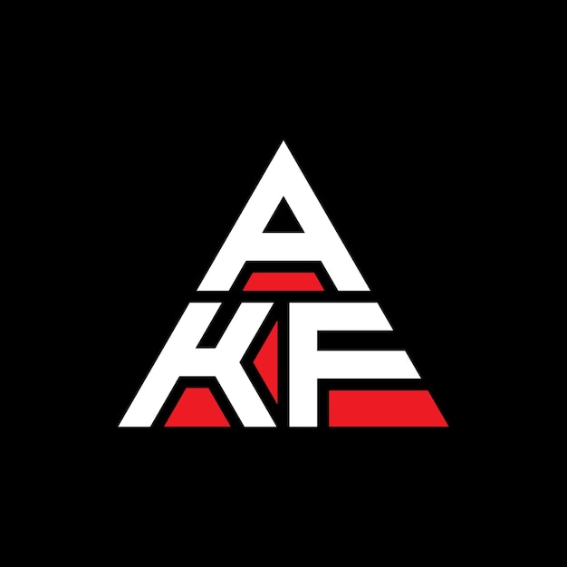 El diseño del logotipo de AKF triángulo con forma de triángulo AKF triangle diseño de logotipo monograma AKF logotipo vectorial triángulo de plantilla con color rojo AKF logo triangular sencillo elegante y lujoso logotipo