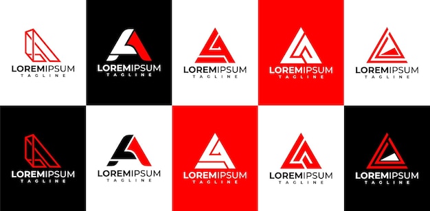 Diseño de logotipo LA LA AL de letra de línea digital moderna