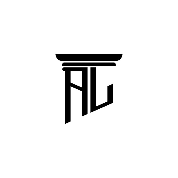 El diseño del logotipo AL monograma letra texto nombre símbolo monocromático logotipo alfabeto carácter logotipo simple