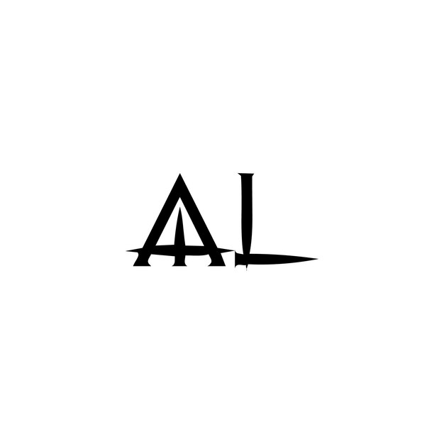 El diseño del logotipo AL monograma letra texto nombre símbolo monocromático logotipo alfabeto carácter logotipo simple