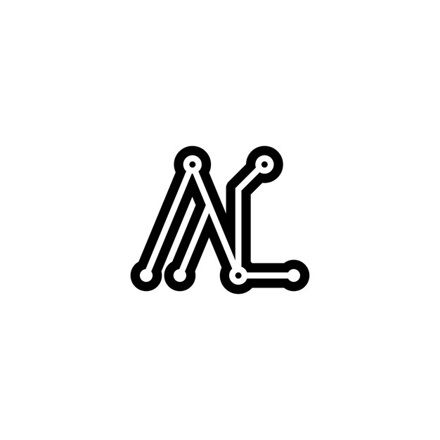 El diseño del logotipo AL monograma letra texto nombre símbolo monocromático logotipo alfabeto carácter logotipo simple