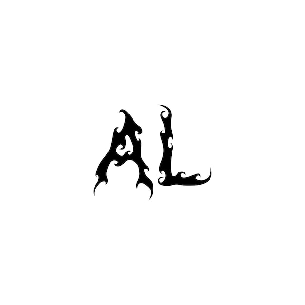 El diseño del logotipo AL monograma letra texto nombre símbolo monocromático logotipo alfabeto carácter logotipo simple