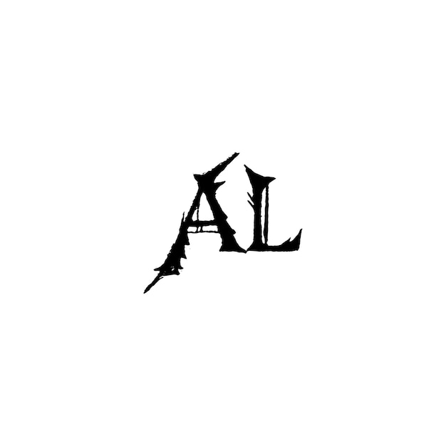 El diseño del logotipo AL monograma letra texto nombre símbolo monocromático logotipo alfabeto carácter logotipo simple