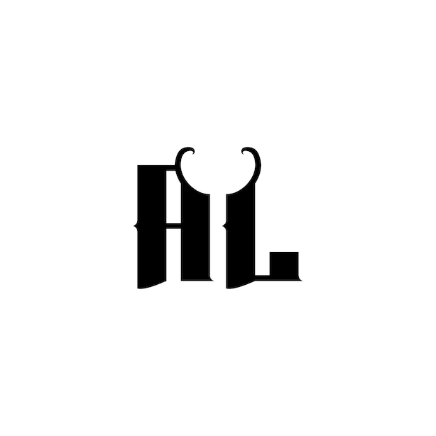 El diseño del logotipo AL monograma letra texto nombre símbolo monocromático logotipo alfabeto carácter logotipo simple