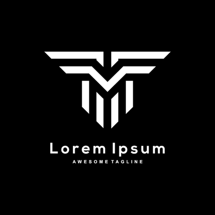 Vector diseño de logotipo de ala de letra tm