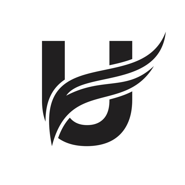 Vector diseño de logotipo de ala de letra u logotipo de transporte letra u y concepto de alas