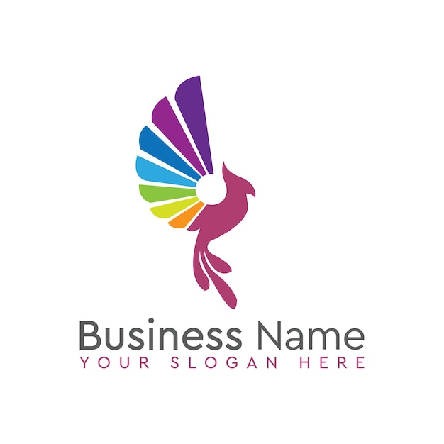 Diseño del logotipo de las alas de los pájaros