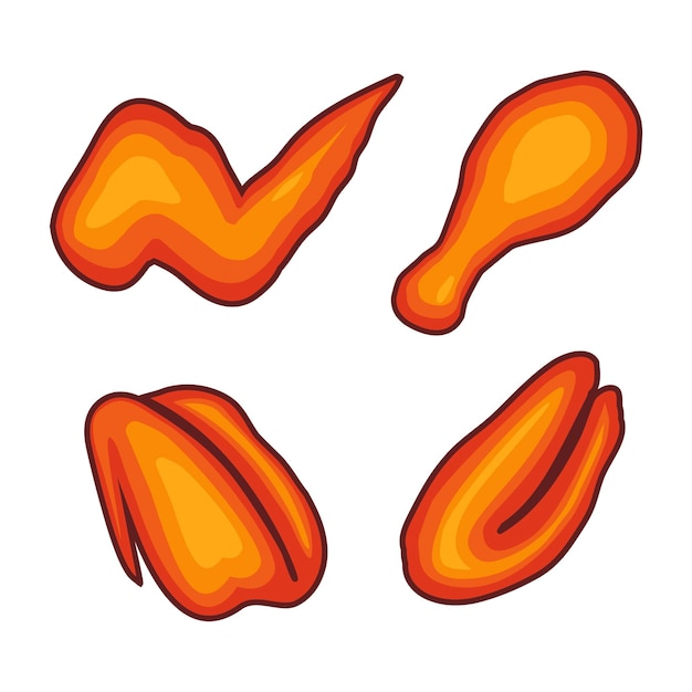 diseño de logotipo de alas de pollo vector plano ilustración aislada