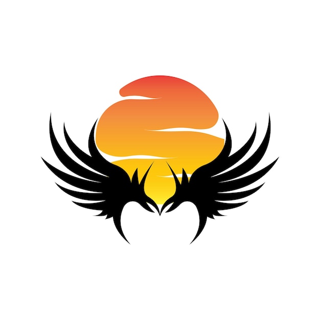 Vector diseño del logotipo de las alas vector eagle falcon wings beauty flying bird ilustración símbolo