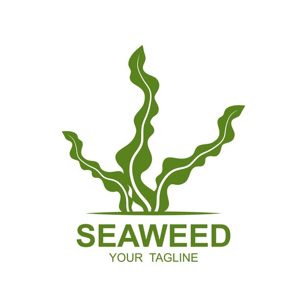 Diseño de logotipo de algas marinas Ilustración de plantas submarinas Cosméticos e ingredientes alimentarios
