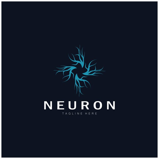 Diseño de logotipo de algas neuronales o células nerviosas Icono de plantilla de ilustración de logotipo de molécula con concepto de vector
