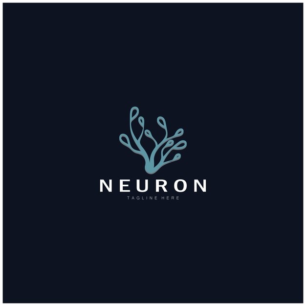 Diseño de logotipo de algas neuronales o células nerviosas Icono de plantilla de ilustración de logotipo de molécula con concepto de vector