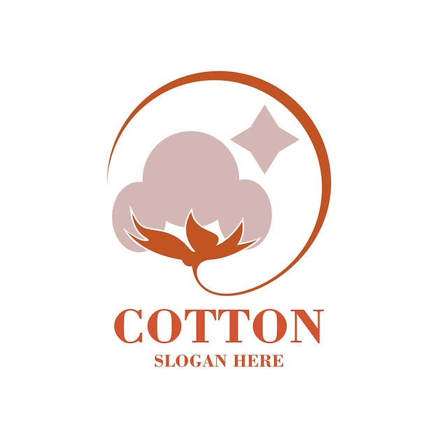 Diseño del logotipo de algodón concepto simple Premium Vector