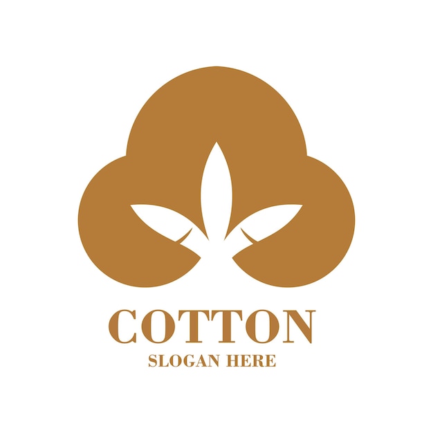 Diseño del logotipo de algodón concepto simple Premium Vector