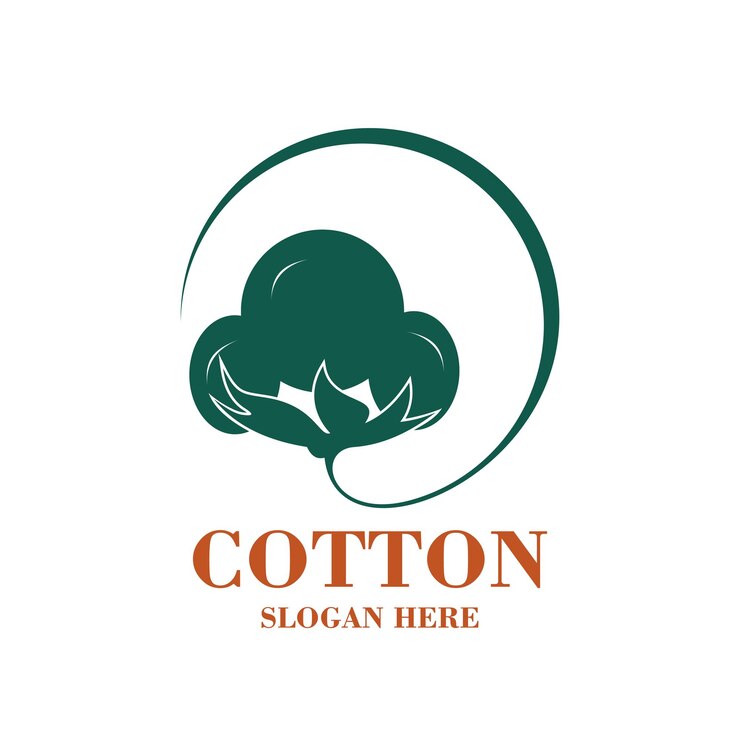Vector diseño del logotipo de algodón concepto simple premium vector