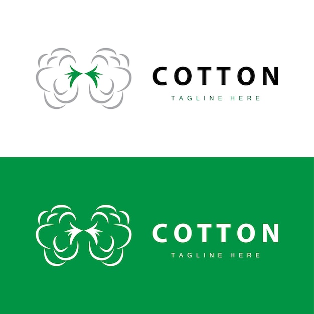 diseño de logotipo de algodón flor algodón suave material textil vegetal orgánico plantilla plantilla de ilustración de ropa