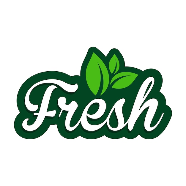diseño de logotipo de alimentos frescos con patrón de hojas