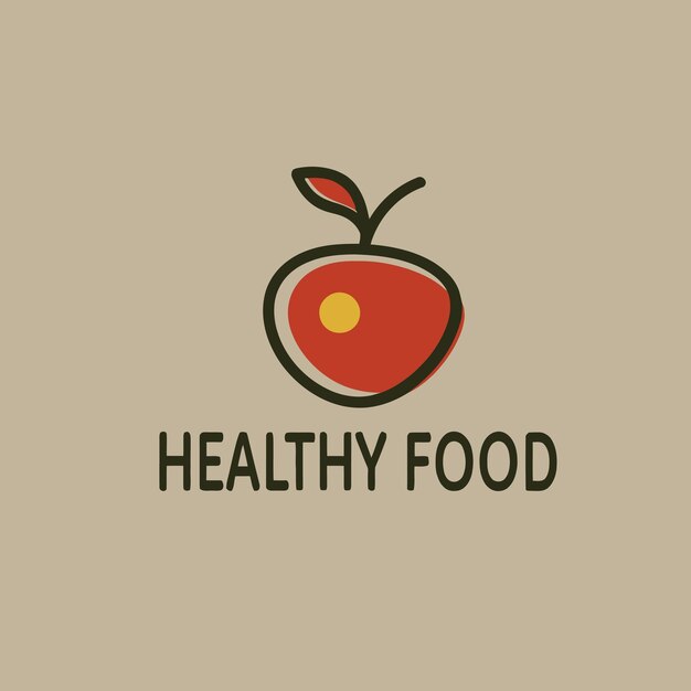 Diseño de logotipo de alimentos saludables dibujado a mano